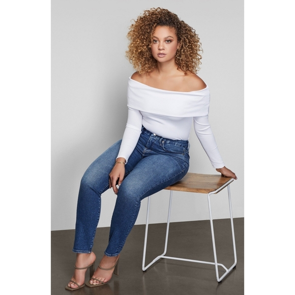 🆕GOOD AMERICAN Rib Fold Over Off Shoulder Top-L - Picture 4 of 14